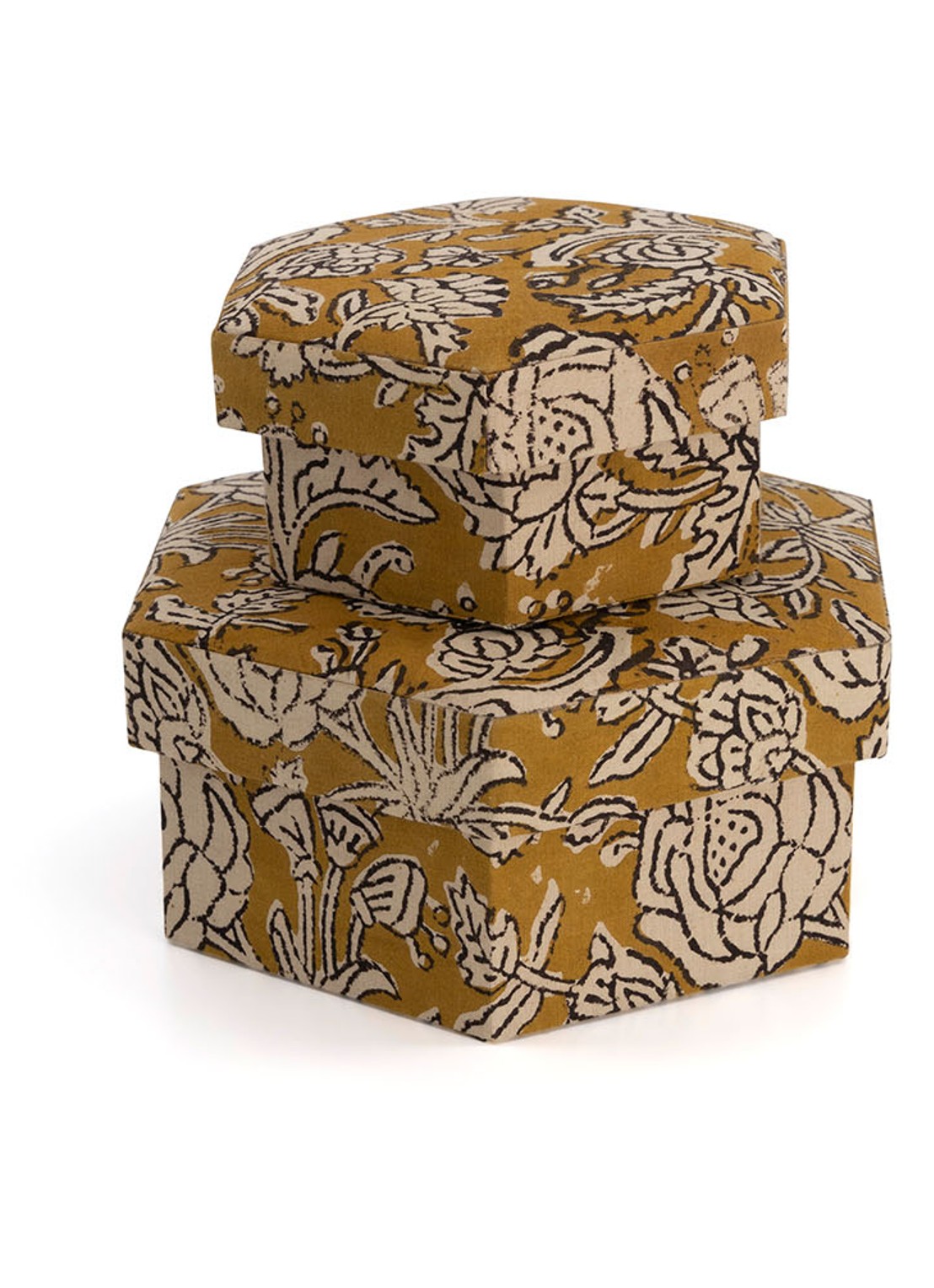 Doing Goods Botanical doos set van 2 - voorkant donkergeel