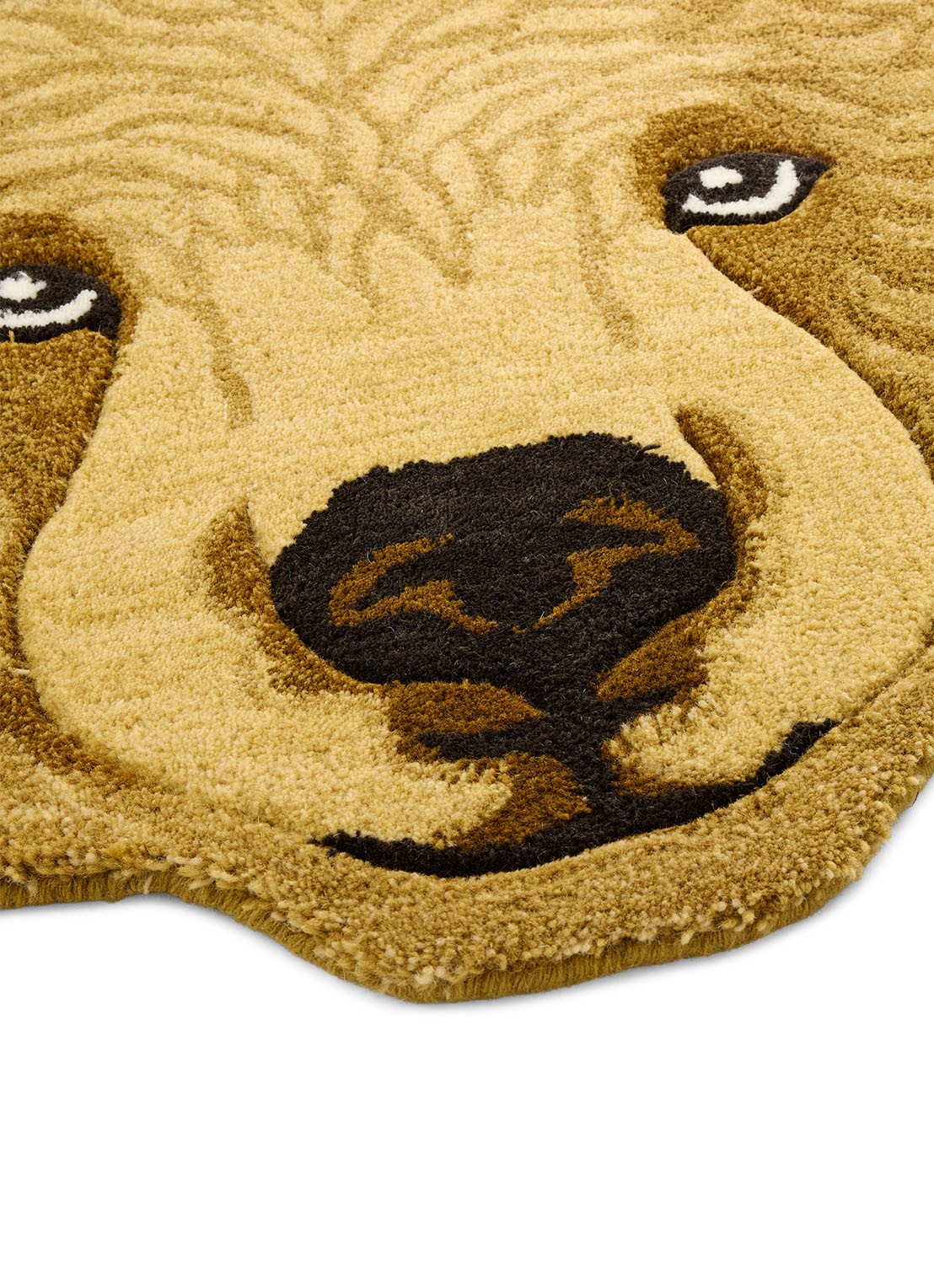 Doing Goods Bruno Beer Dierenkop vloerkleed 100 x 95 cm - achterkant bruin