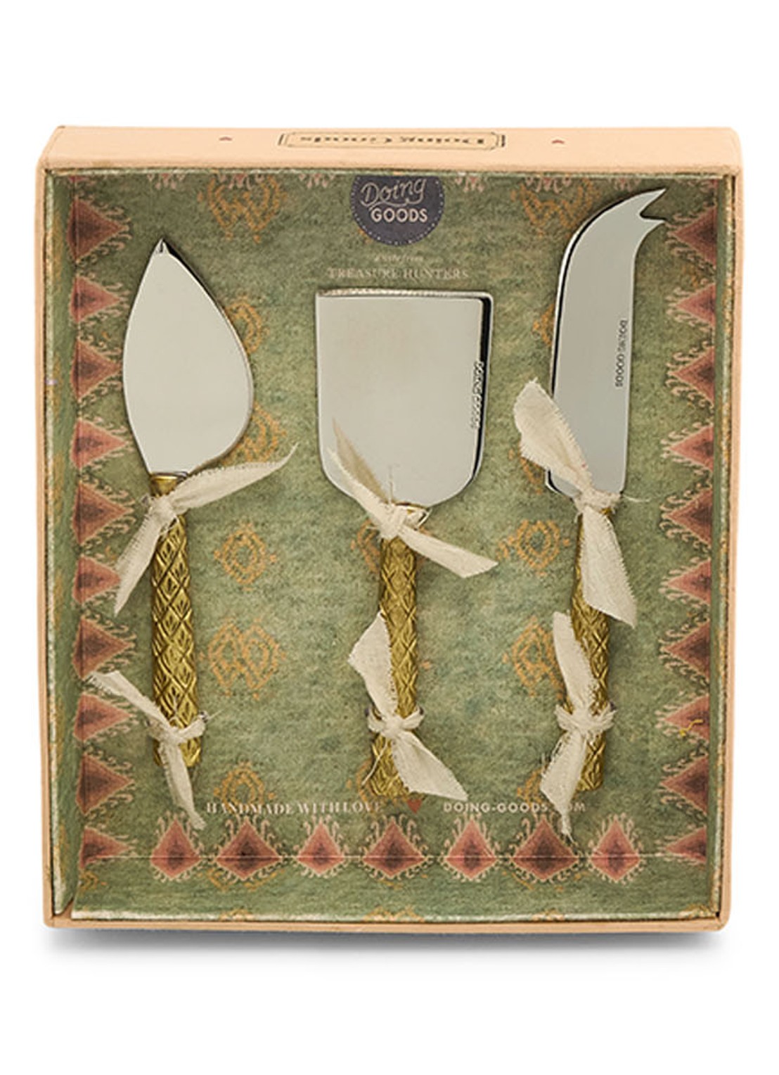 Doing Goods Chameli kaasmes set van 3 in giftbox - achterkant 4 brons