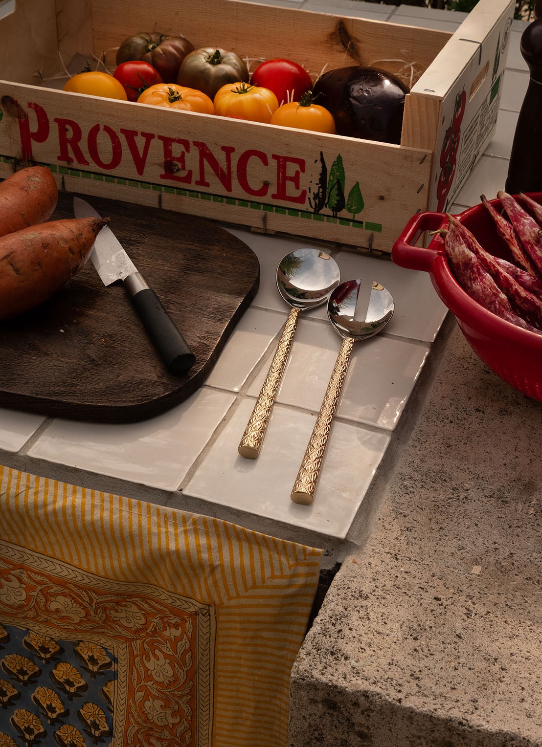 Doing Goods Chameli saladebestek set van 2 in giftbox - voorkant 4 brons