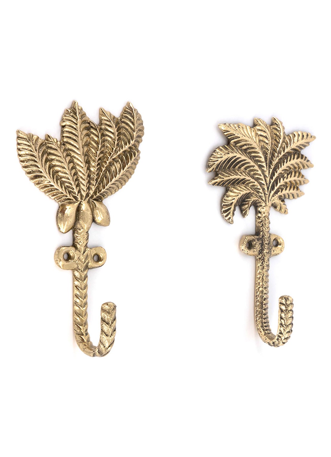 Doing Goods Devi Palmtree wandhaak set van 2  - voorkant 3 goud