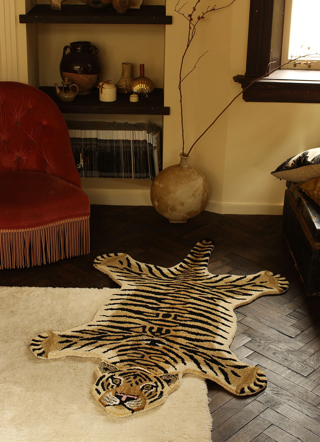 Doing Goods Drowsy Tiger vloerkleed 150 x 98 cm - detail 2 beige