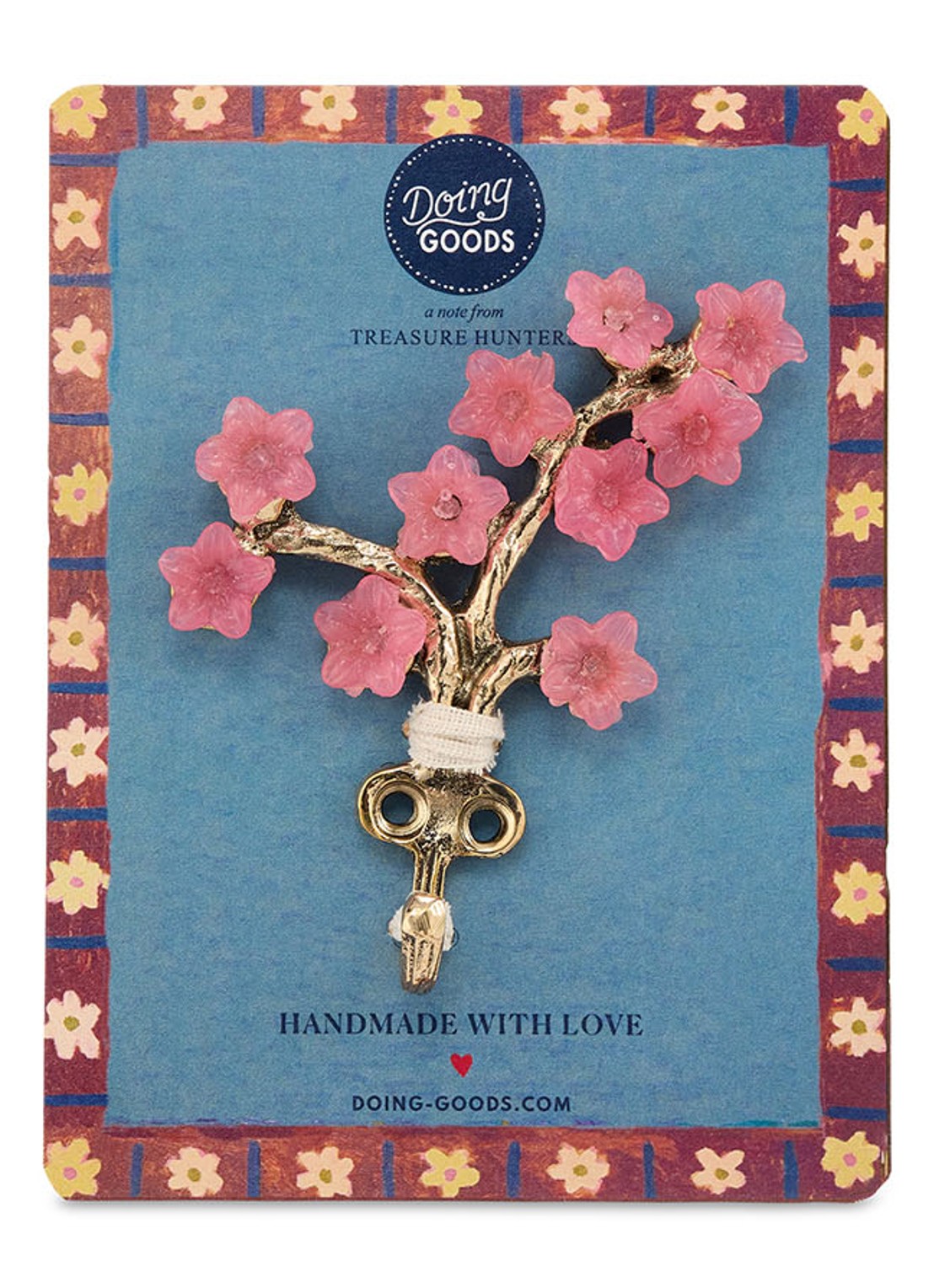 Doing Goods Elodie Flower wandhaak - achterkant 4 brons