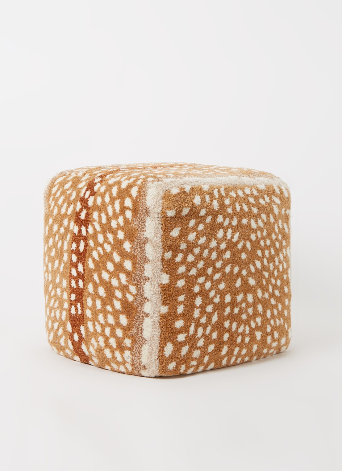 Doing Goods Fawn poef small 50 cm - voorkant 2 lichtbruin