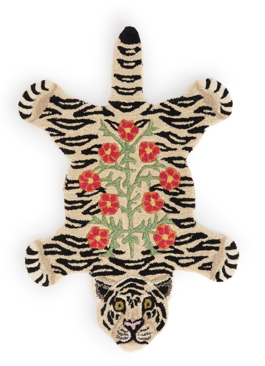 Doing Goods Floral White Tiger Rug Small vloerkleed 92 x 62 cm - voorkant 4 zand