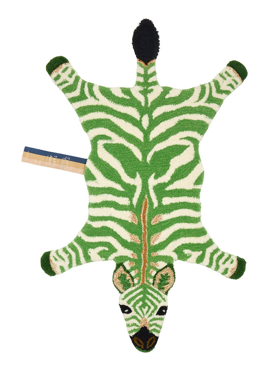 Doing Goods Grassy Zebra vloerkleed 106 x 66 cm - voorkant 3 groen
