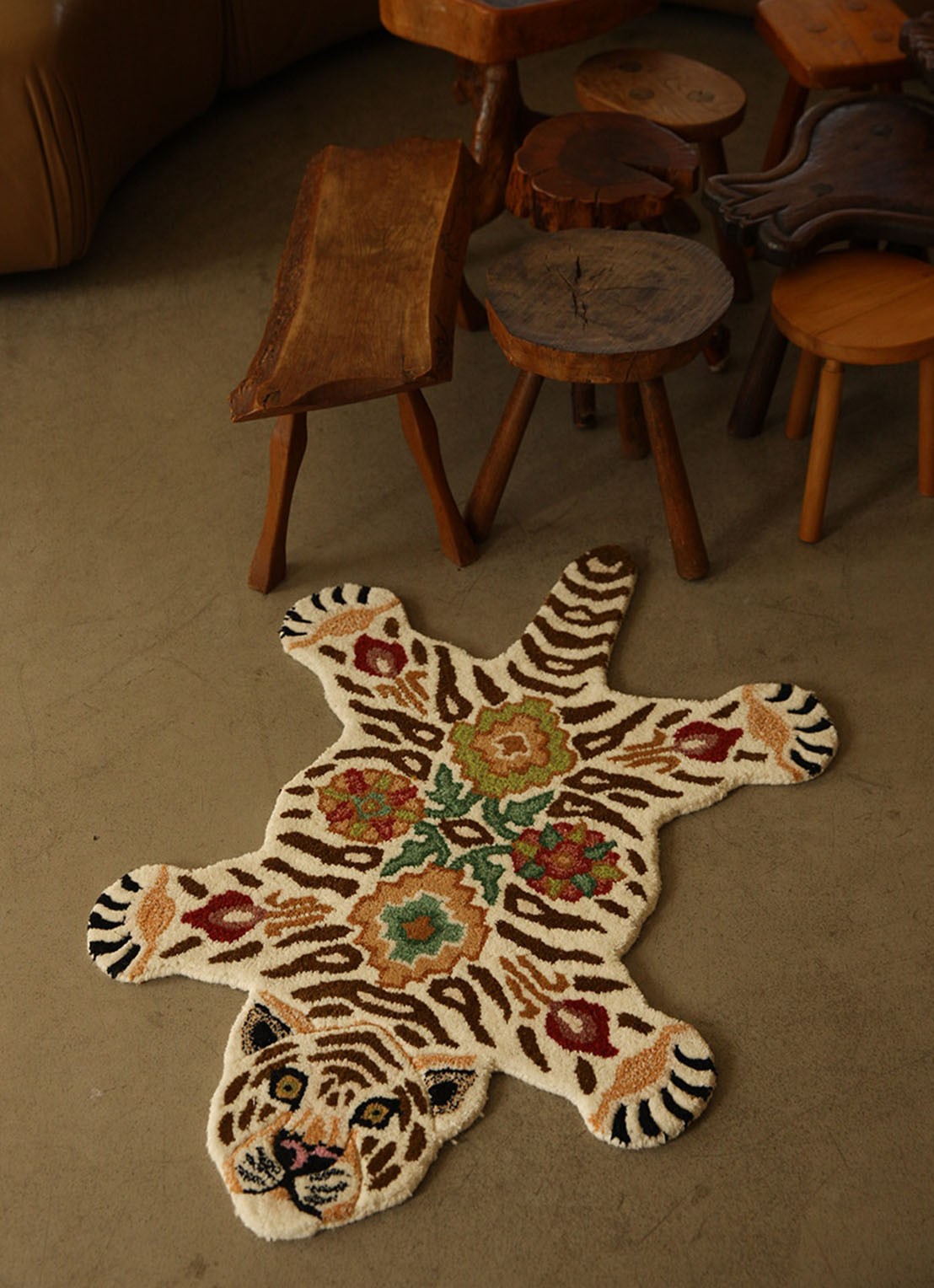 Doing Goods Jill vloerkleed 90 x 63 cm - voorkant 2 bruin