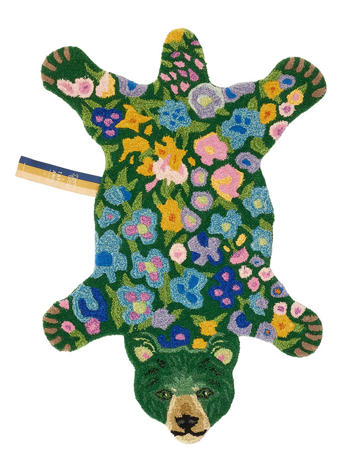 Doing Goods Josie Jardin Beer vloerkleed 92 x 62 cm - voorkant groen
