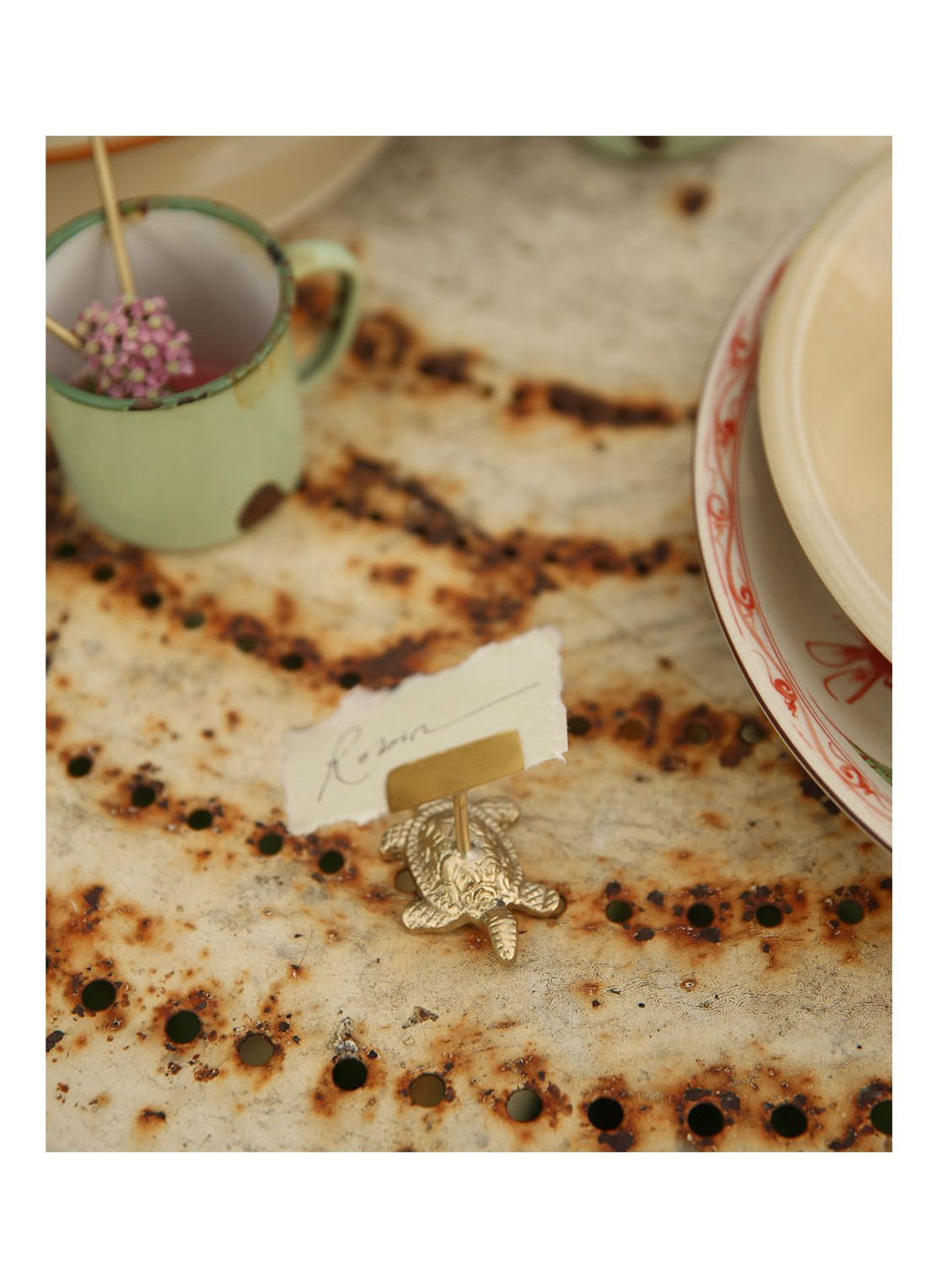 Doing Goods Lily Turtle fotohouder 5,5 cm - voorkant 2 goud