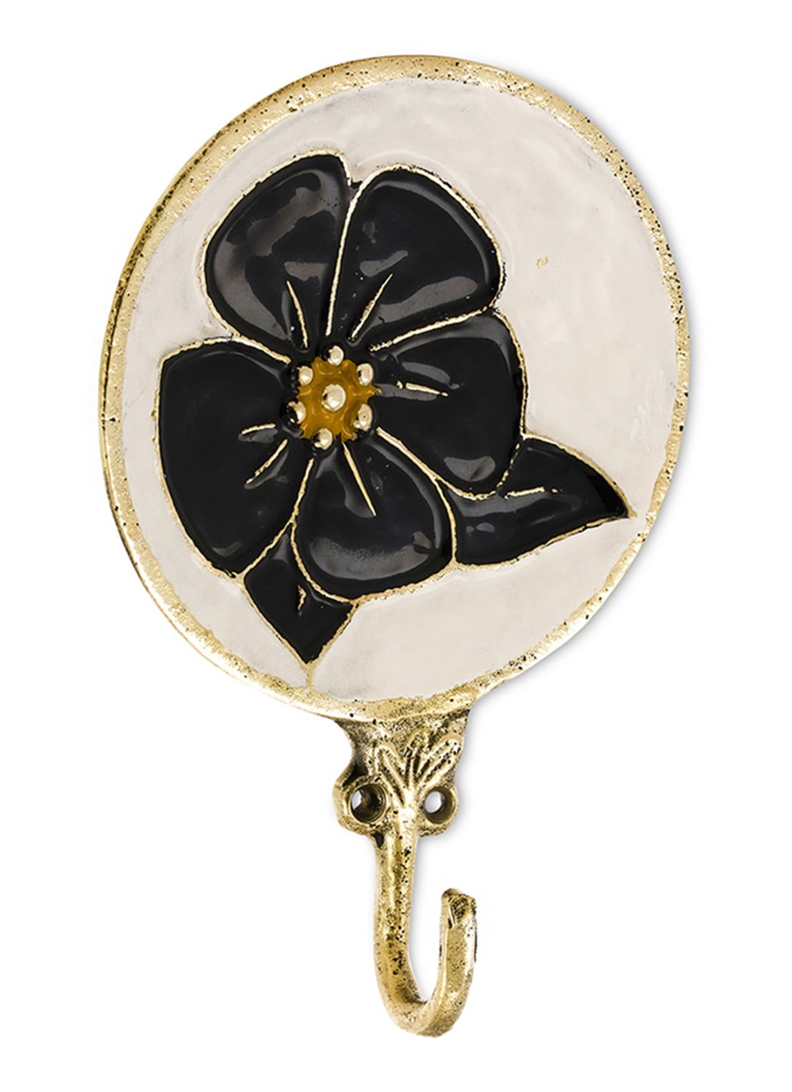 Doing Goods Lina Flower wandhaak 16,5 cm - voorkant goud
