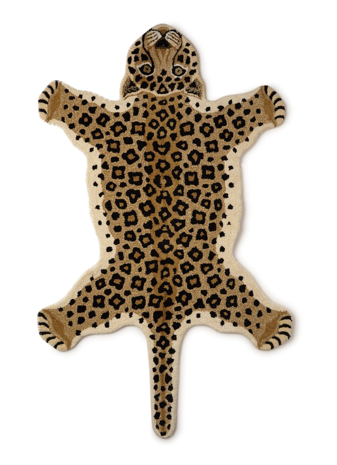 Doing Goods Loony Leopard vloerkleed 150 x 90 cm - voorkant beige