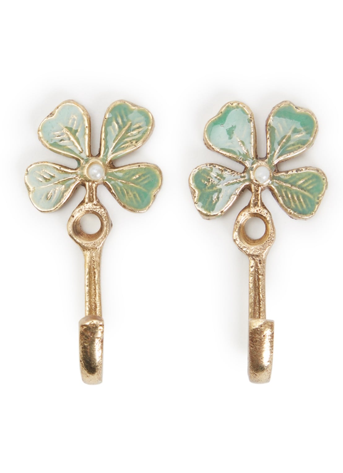 Doing Goods Lucky Clover wandhaak set van 2 - voorkant goud