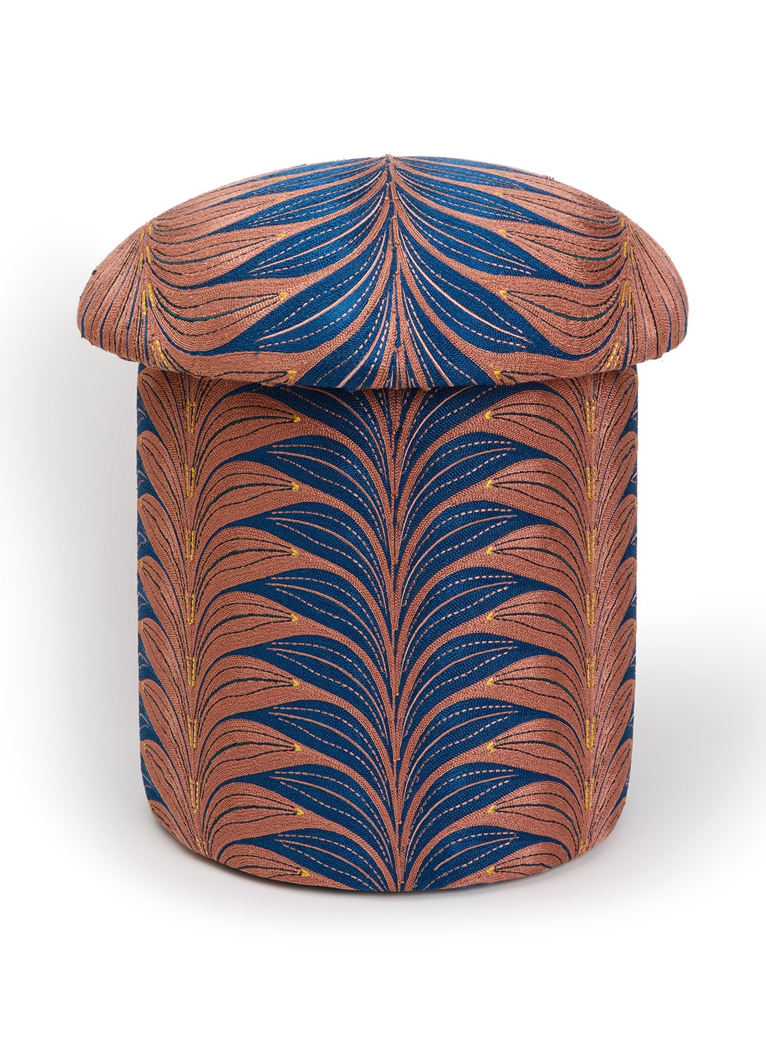 Doing Goods Milo Palm poef - voorkant blauw