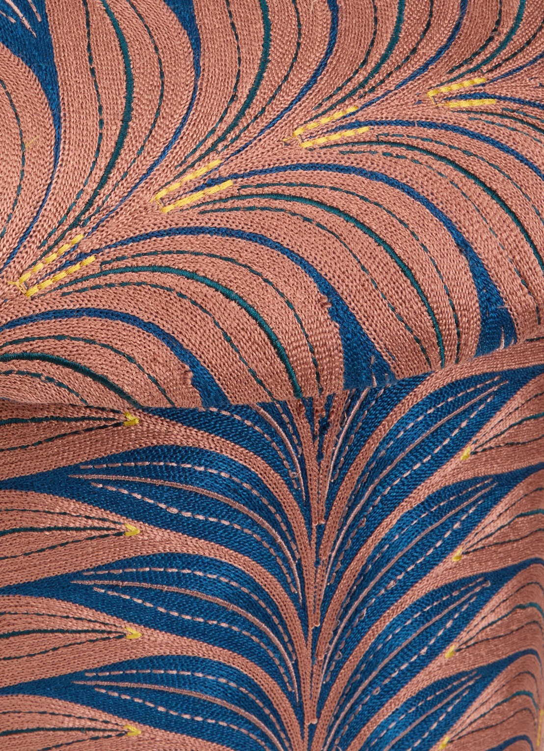 Doing Goods Milo Palm poef - voorkant 2 blauw