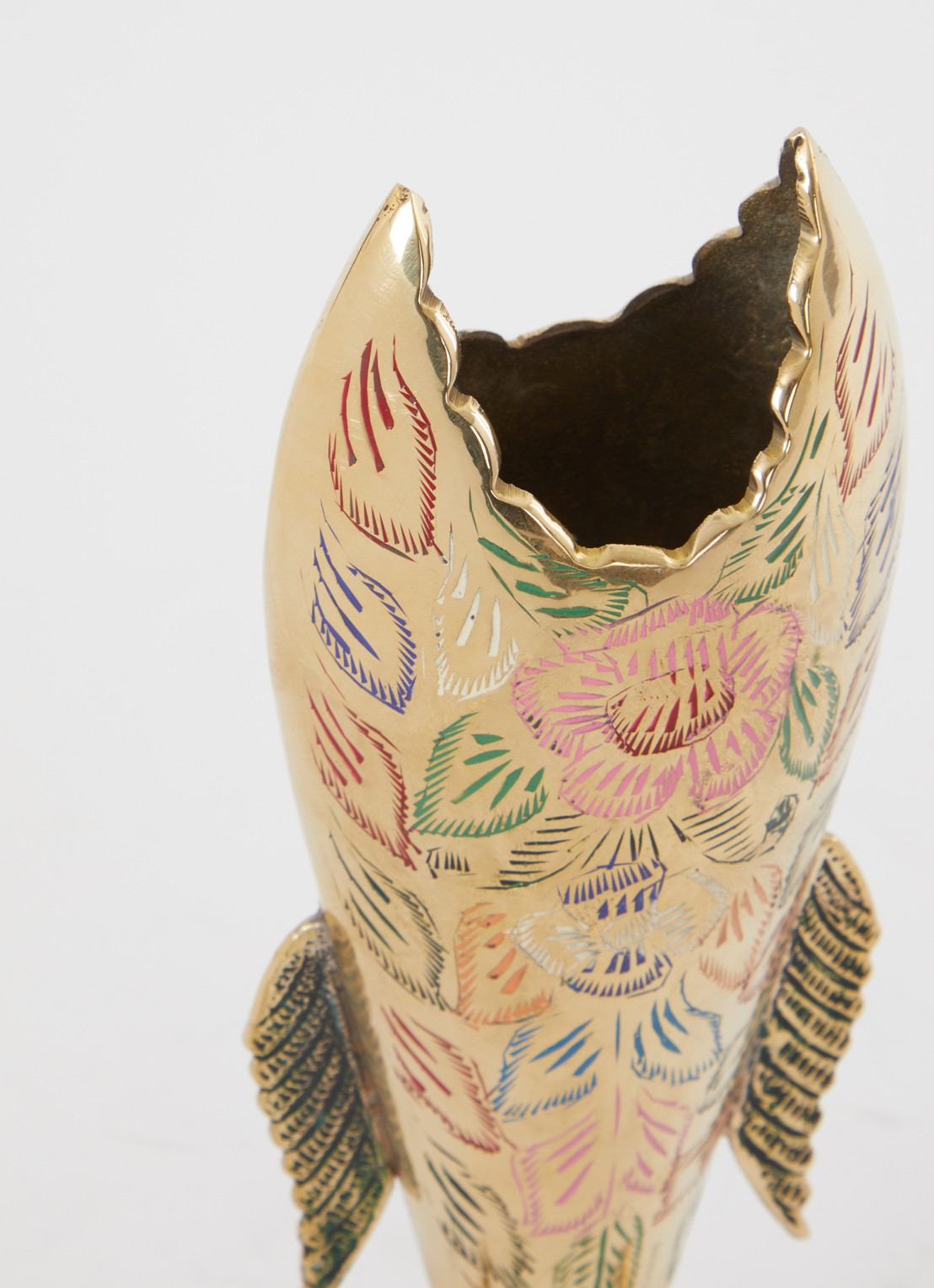Doing Goods Miracle Fish vaas 28 cm - detail 2 goud