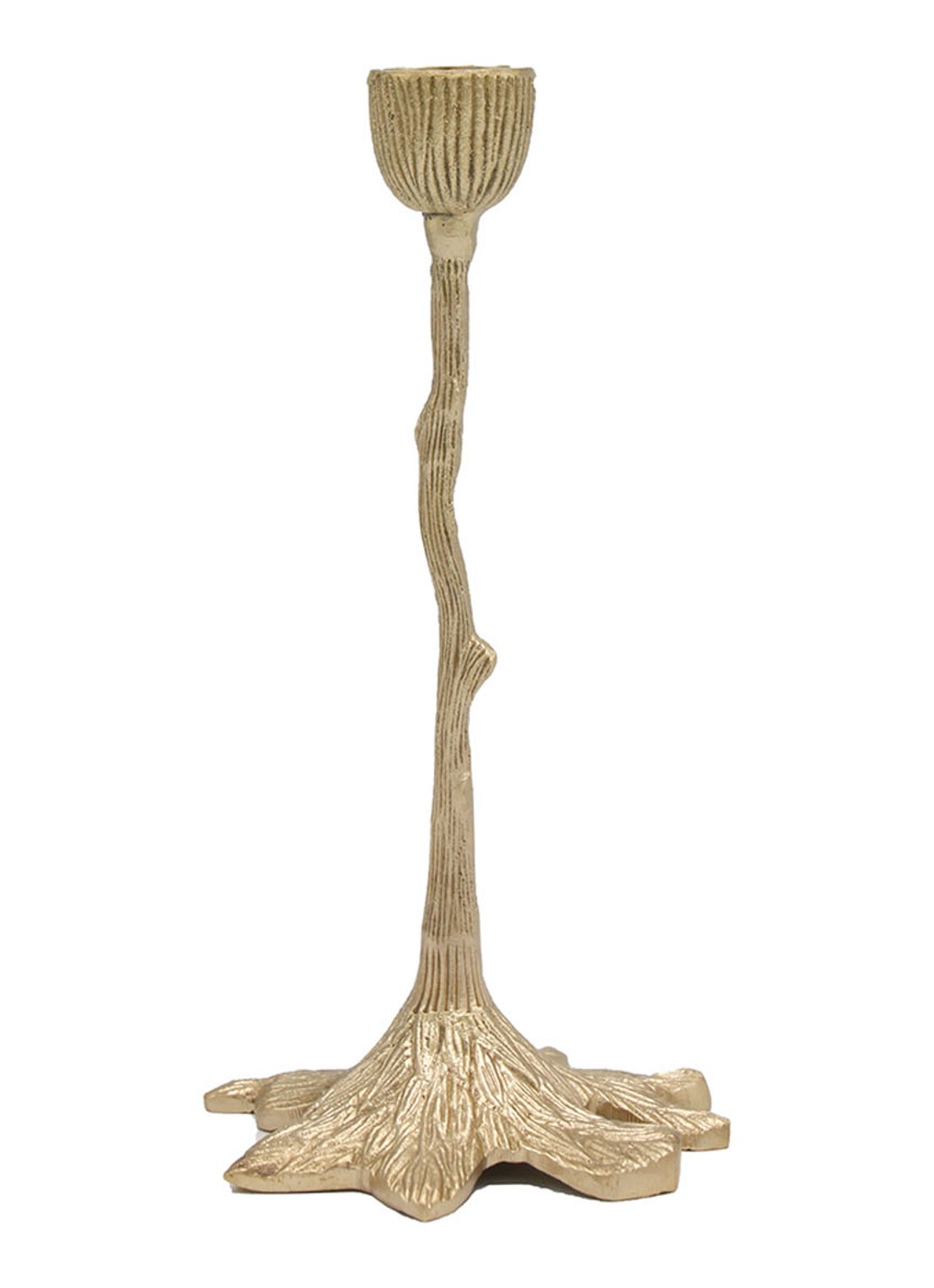 Doing Goods Misty Tree Short kandelaar 19 cm - voorkant messing