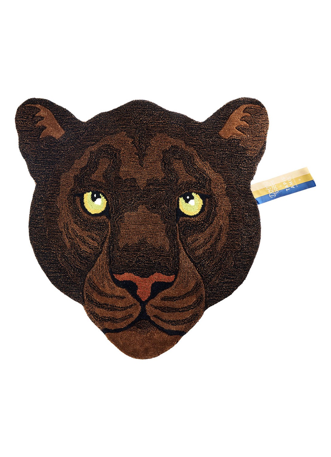 Doing Goods Nio Panter vloerkleed 100 x 100 cm - voorkant zwart