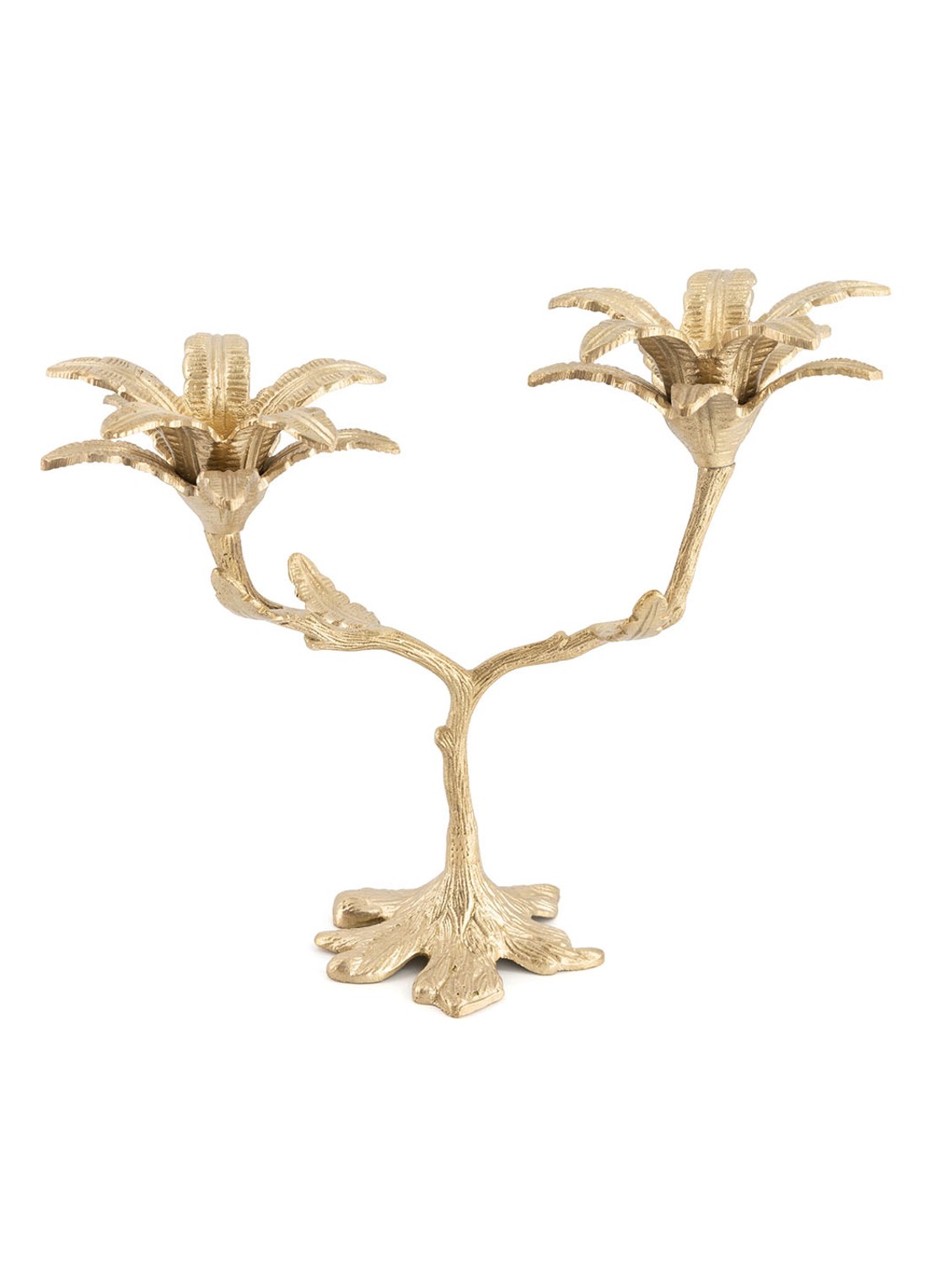 Doing Goods Palash Palm kandelaar 22,5 cm - achterkant 2 brons