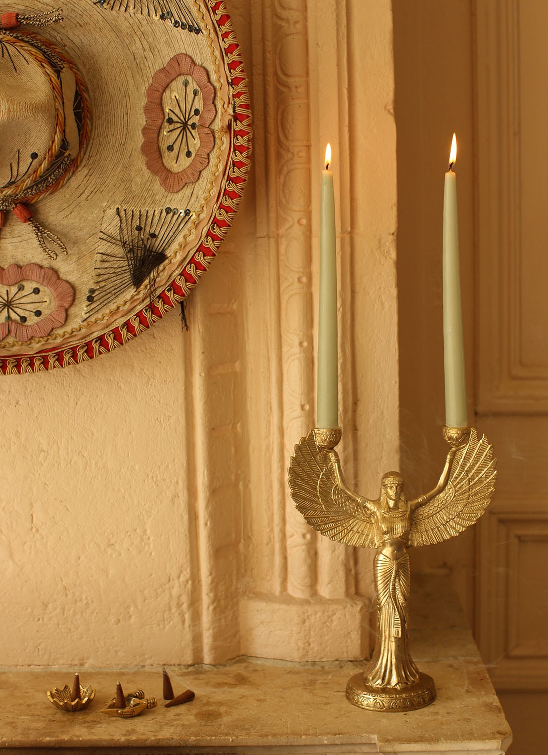 Doing Goods Phoenix kandelaar 30 cm - detail 3 goud