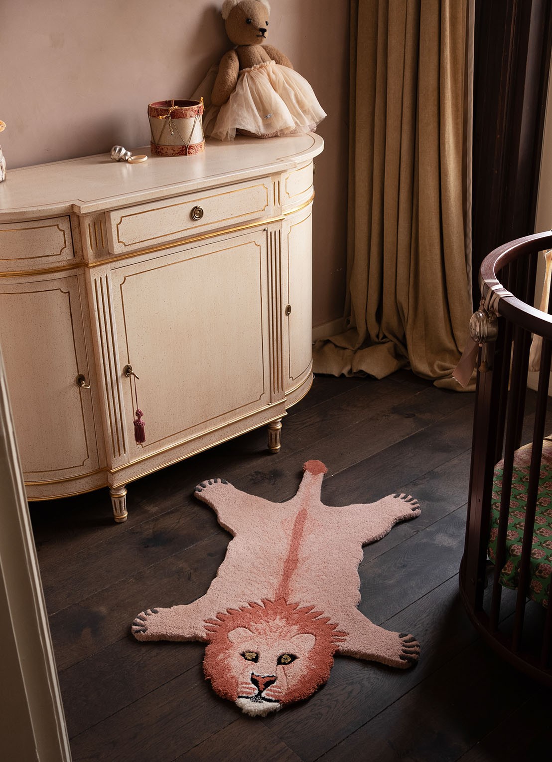 Doing Goods Pinky Lion vloerkleed 100 x 65 cm - detail bruin