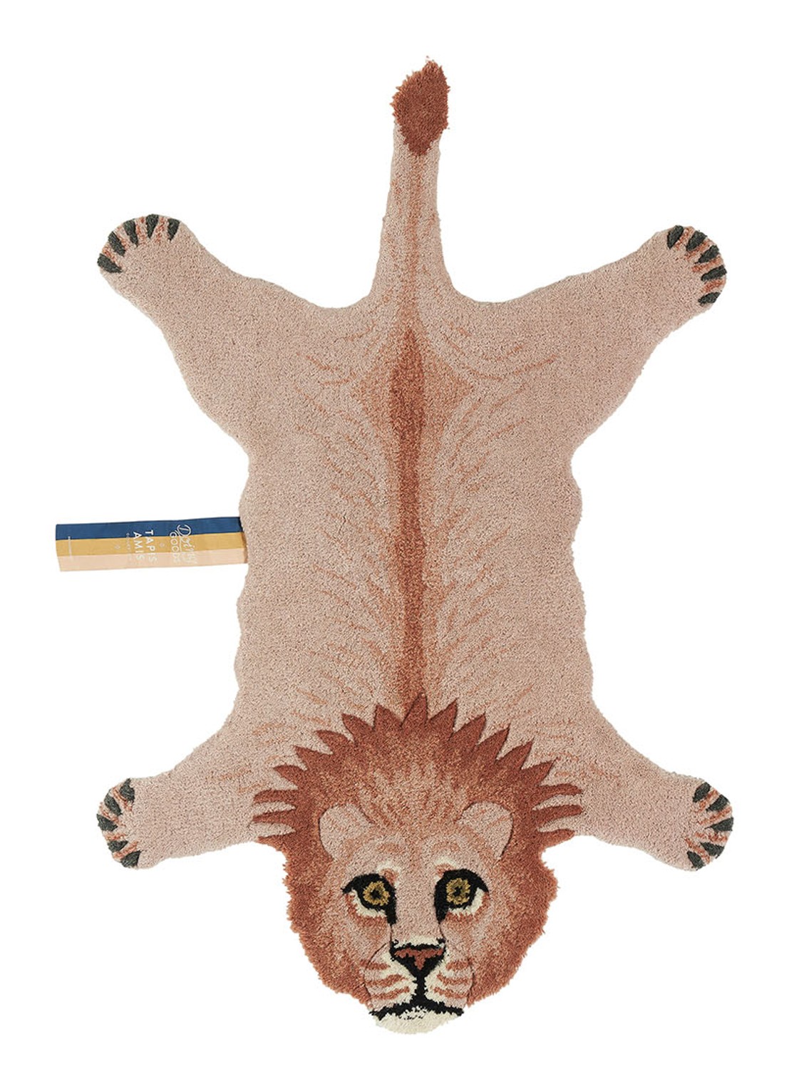 Doing Goods Pinky Lion vloerkleed 100 x 65 cm - voorkant 4 bruin