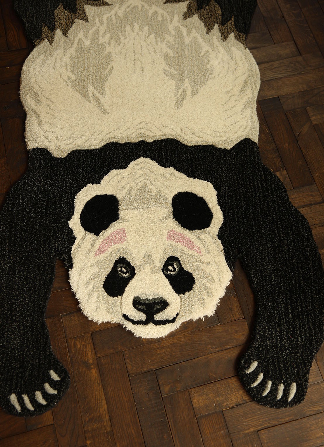 Doing Goods Plumpy Panda vloerkleed 154 x 86 cm - detail gebroken wit