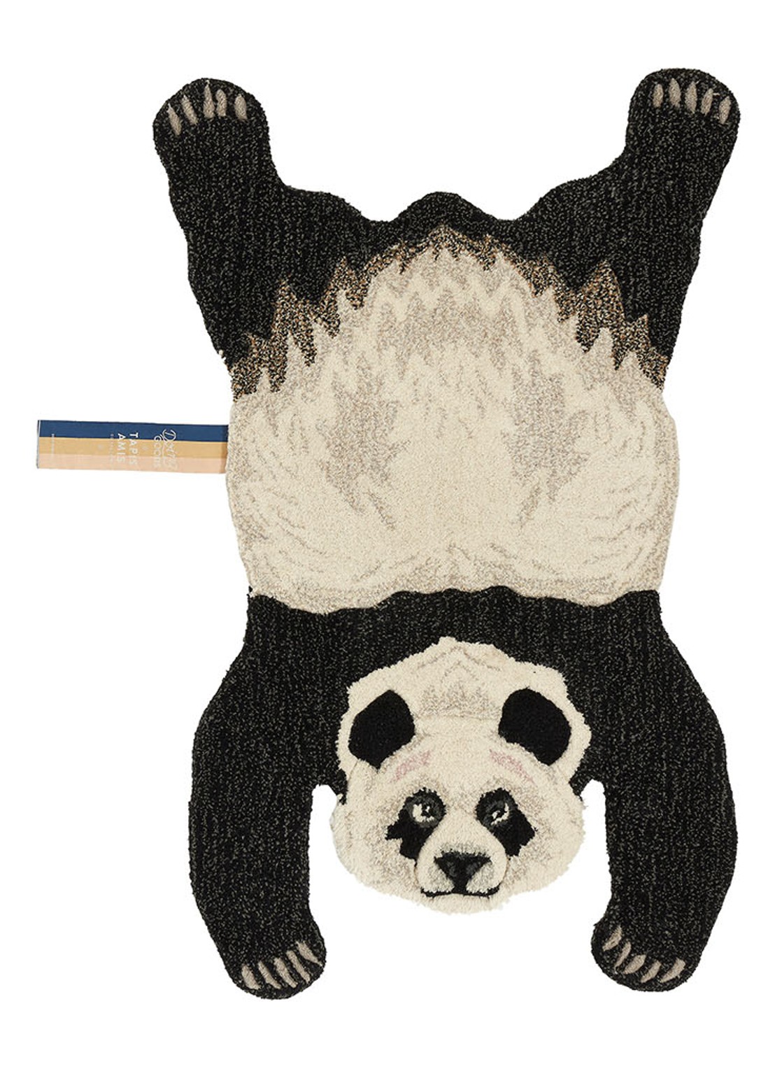 Doing Goods Plumpy Panda vloerkleed 97 x 55 cm - voorkant 2 zwart