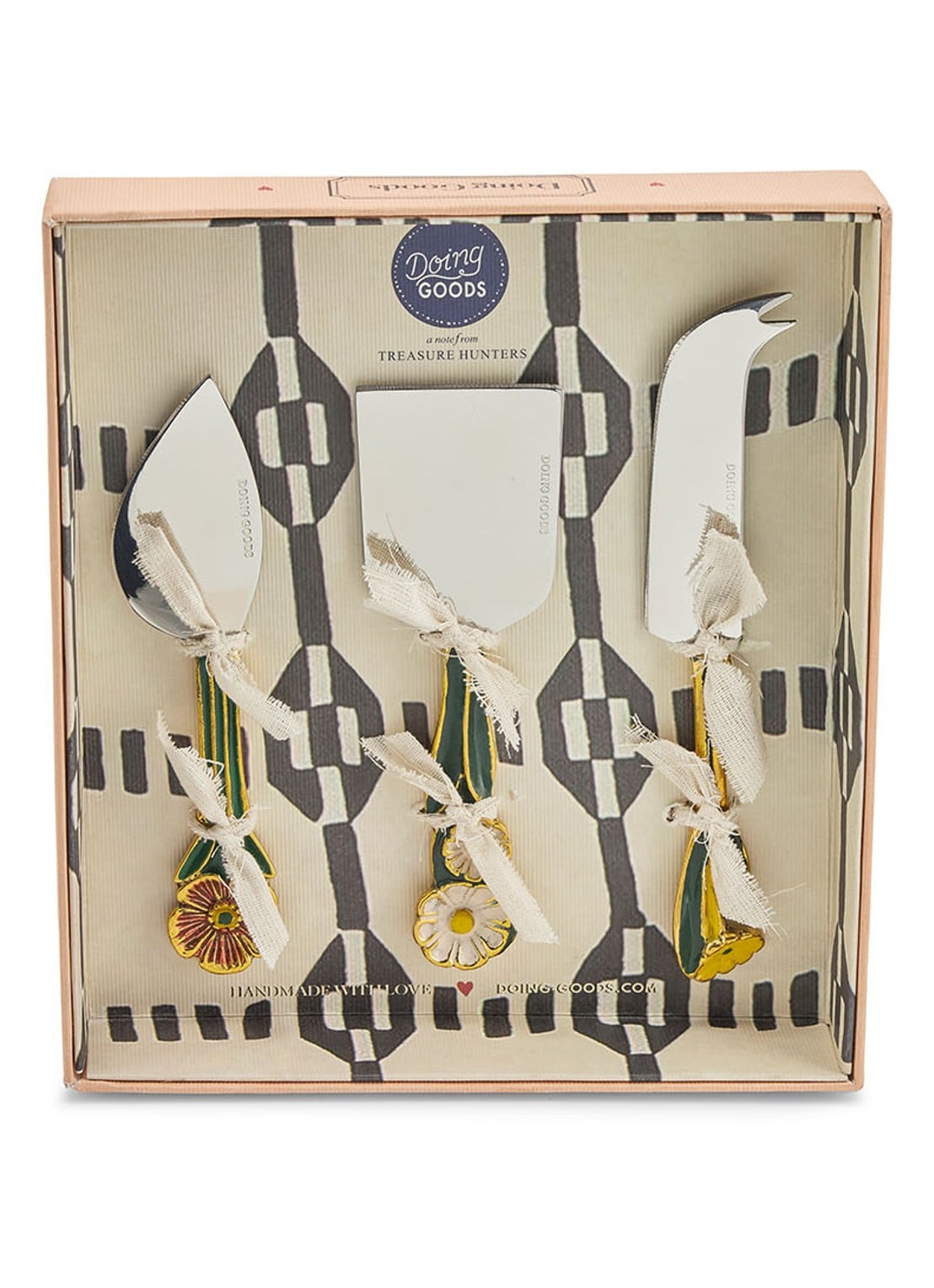 Doing Goods Posy kaasmes set van 3 in giftbox - achterkant 4 brons