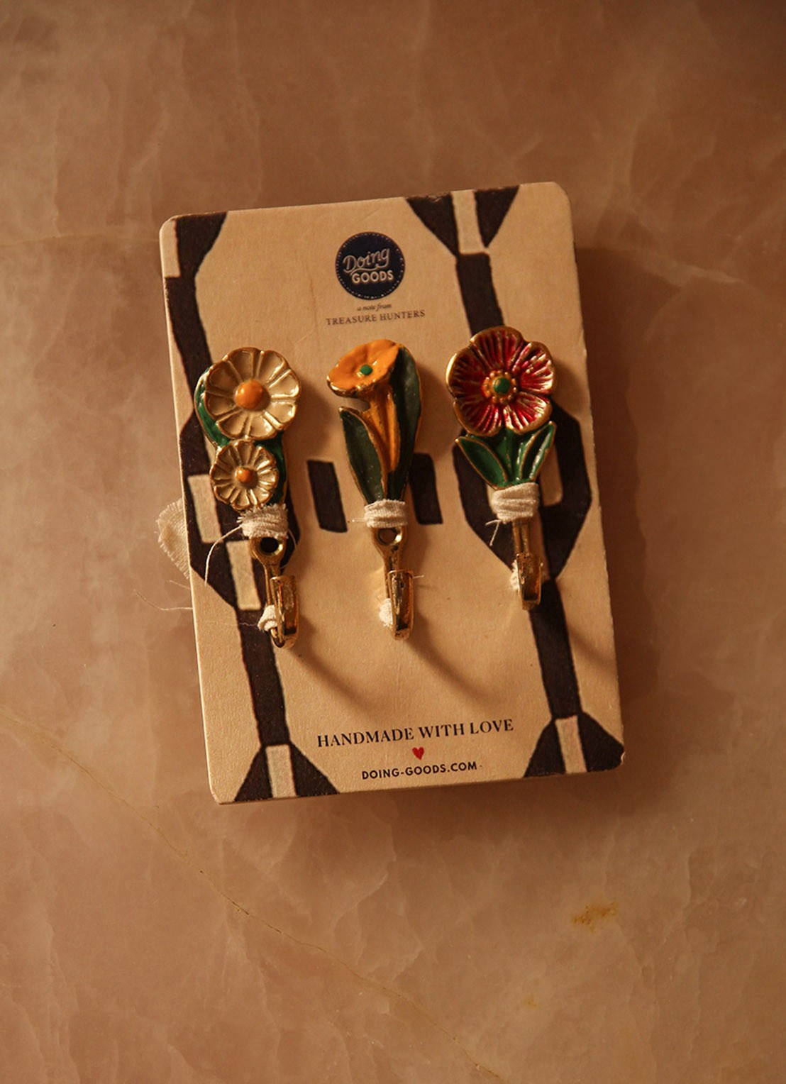 Doing Goods Posy wandhaak 7 cm set van 3 - detail 3 goud