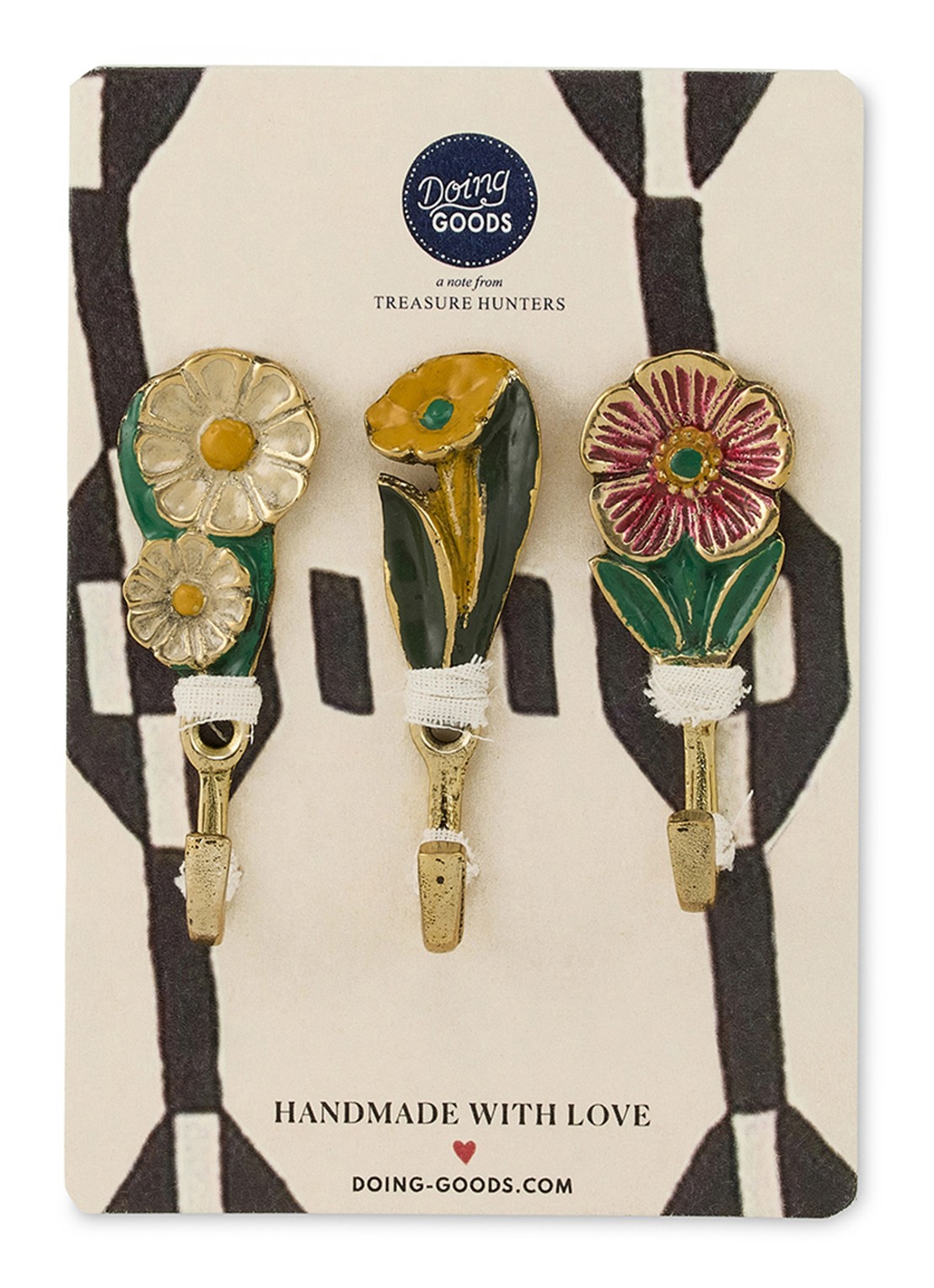 Doing Goods Posy wandhaak 7 cm set van 3 - detail 4 goud