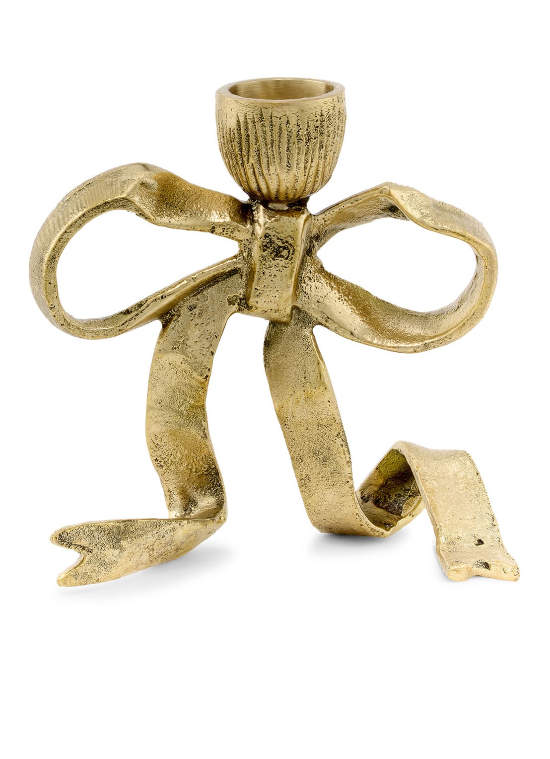 Doing Goods Riley Ribbon kandelaar 10 cm - voorkant goud