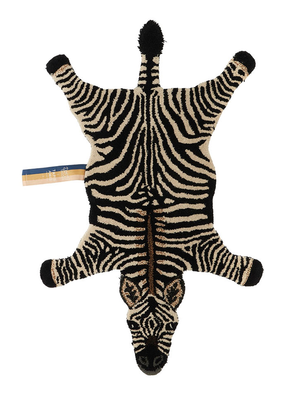 Doing Goods Stripey Zebra vloerkleed 102 x 67 cm - voorkant 2 zwart