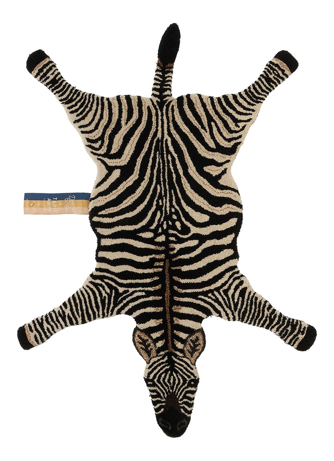 Doing Goods Stripey Zebra vloerkleed 153 x 110 cm - voorkant 3 zwart