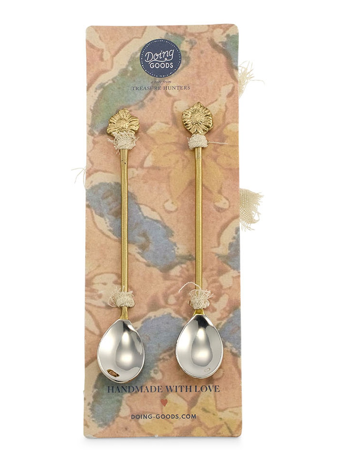 Doing Goods Sunny Sunflower theelepel set van 2 - achterkant 2 brons
