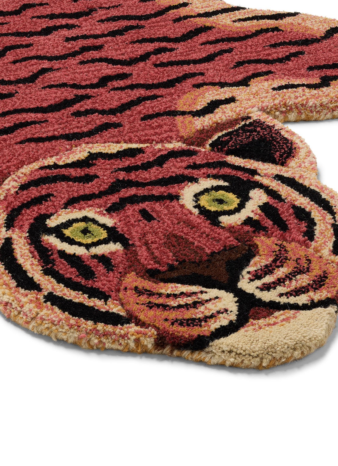 Doing Goods Tula Wijze Tijger vloerkleed - achterkant 6 steenrood