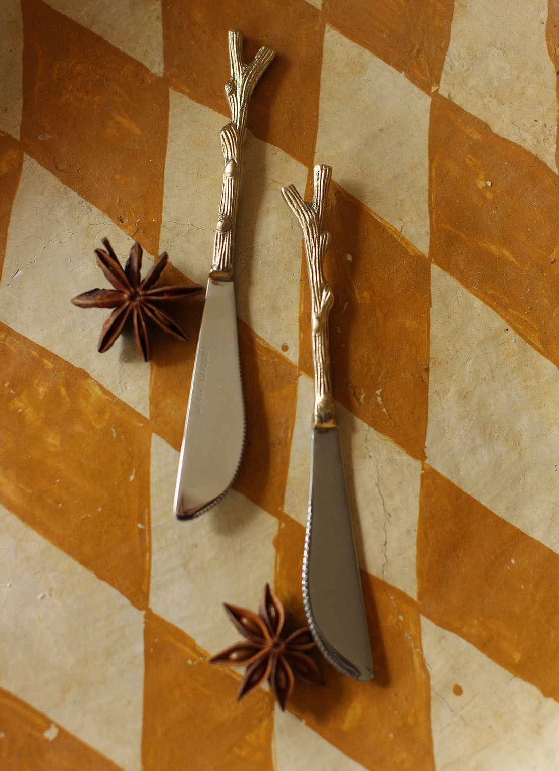 Doing Goods Twiggy botermes set van 2 - voorkant 2 brons
