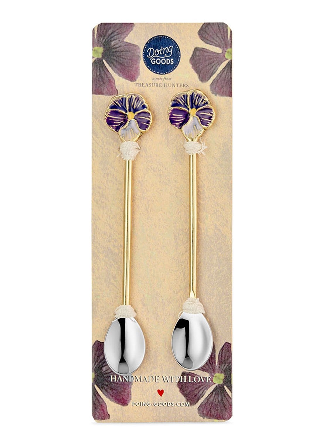 Doing Goods Valery Violet theelepel set van 2 - achterkant 3 goud