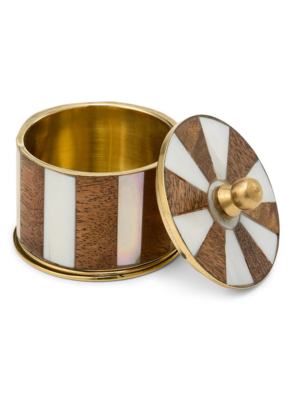 Doing Goods Woody Striped Circus opbergdoos 3,8 cm - voorkant 2 wit