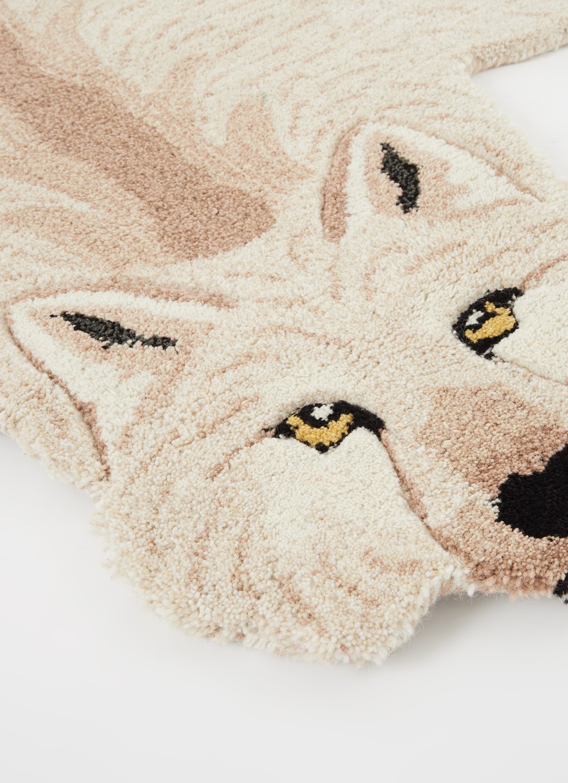 Doing Goods Woozy Wolf vloerkleed 163 x 110 cm - detail donkerbeige