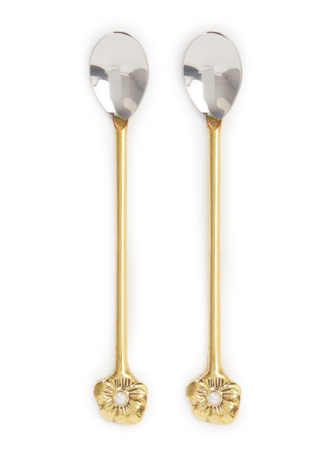Doing Goods Zoey Flower theelepel set van 2 - voorkant goud