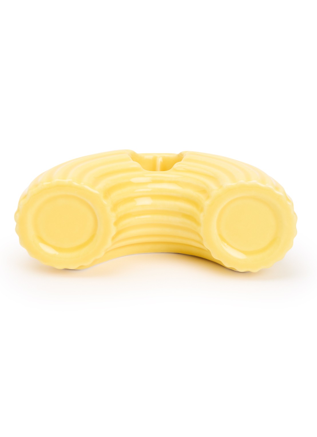DOIY Dolce Vita Macaroni kandelaar 4 cm - voorkant geel