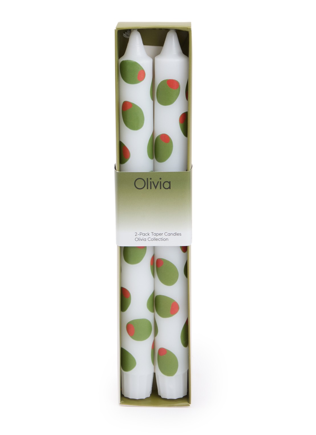 DOIY Olivia dinerkaars 25 cm set van 2  - voorkant groen