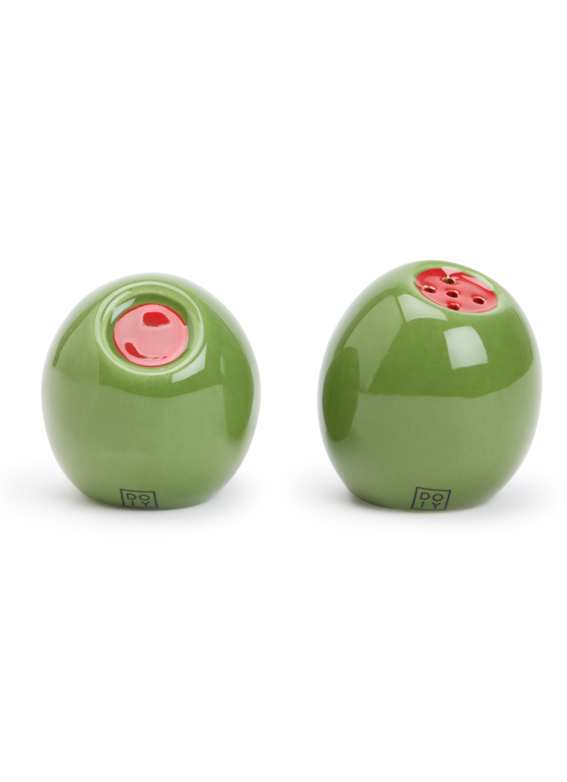 DOIY Olivia zout- en pepermolen 6 cm 2-delig - voorkant groen