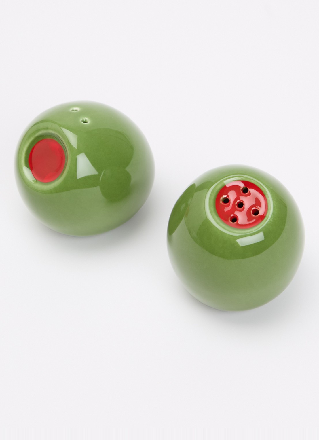 DOIY Olivia zout- en pepermolen 6 cm 2-delig - voorkant 2 groen