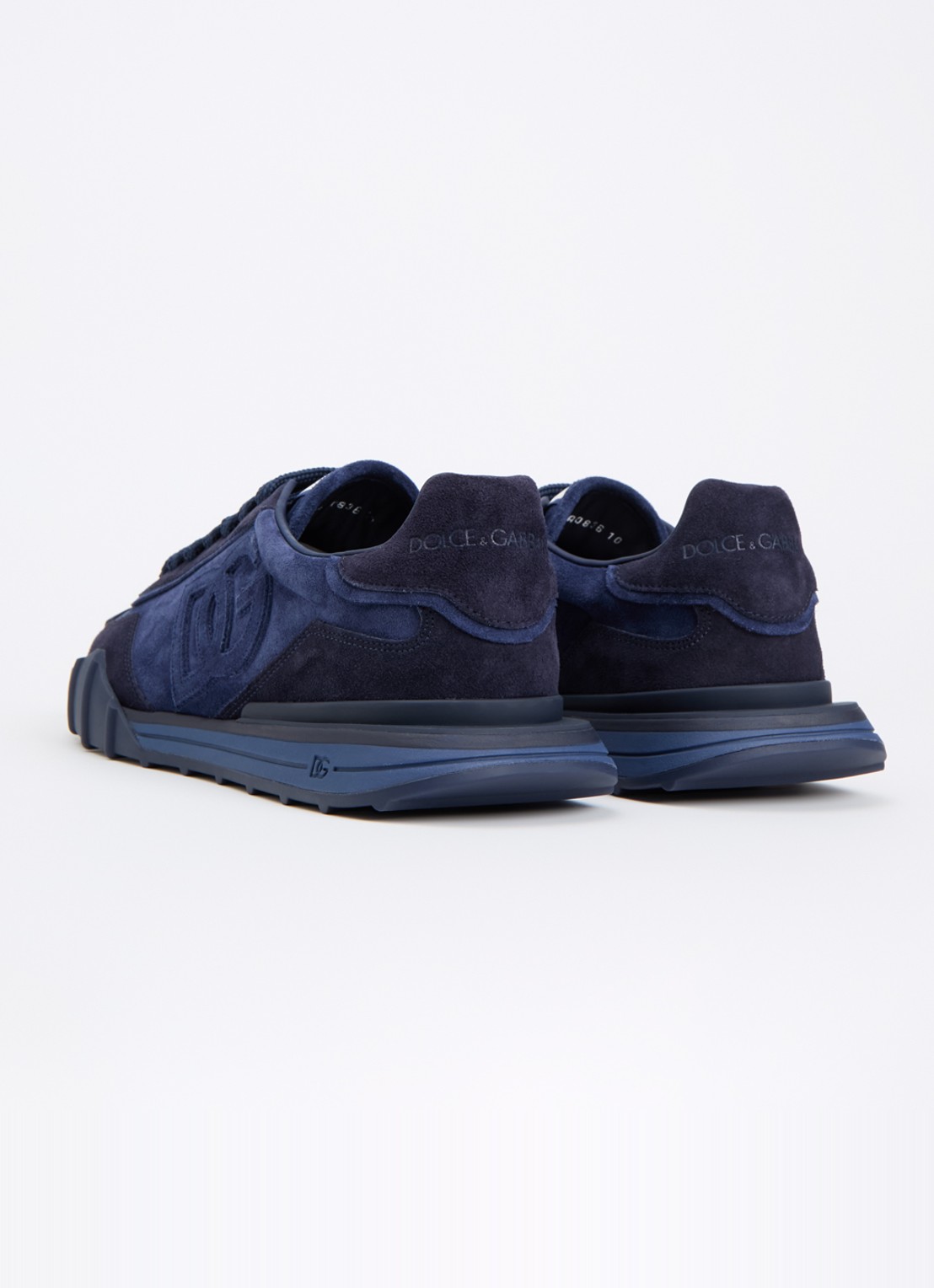 Dolce & Gabbana Athletic sneakers van kalfssuède - achterkant donkerblauw