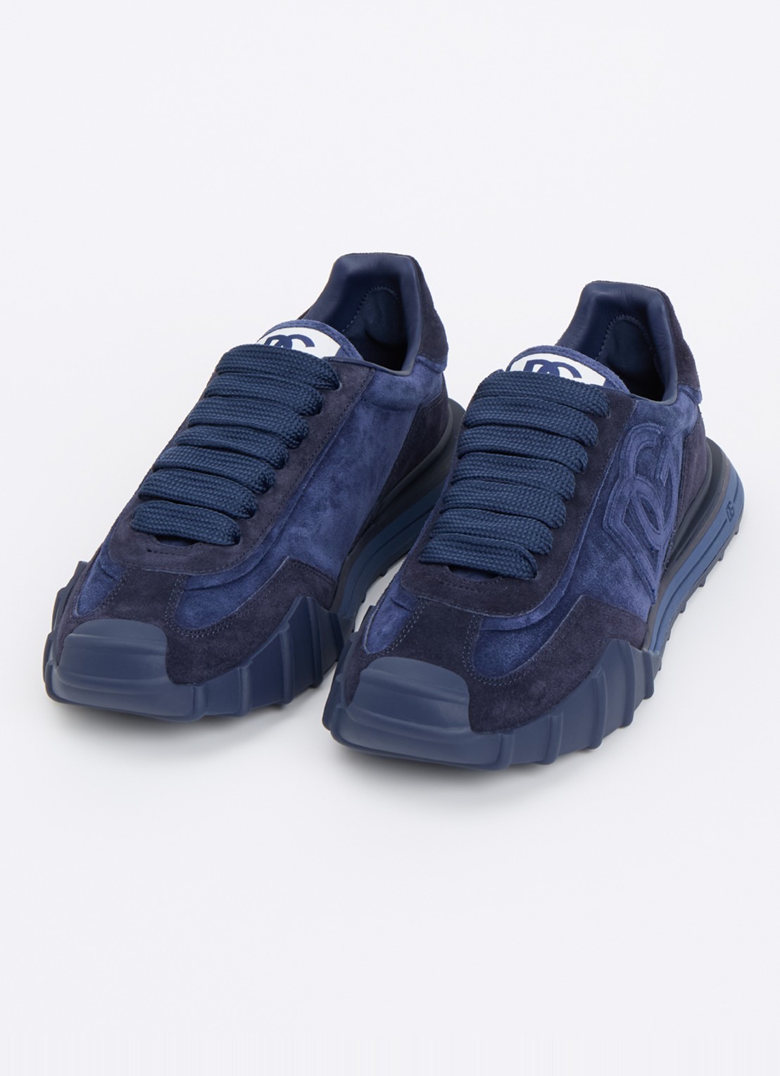 Dolce & Gabbana Athletic sneakers van kalfssuède - detail 3 donkerblauw
