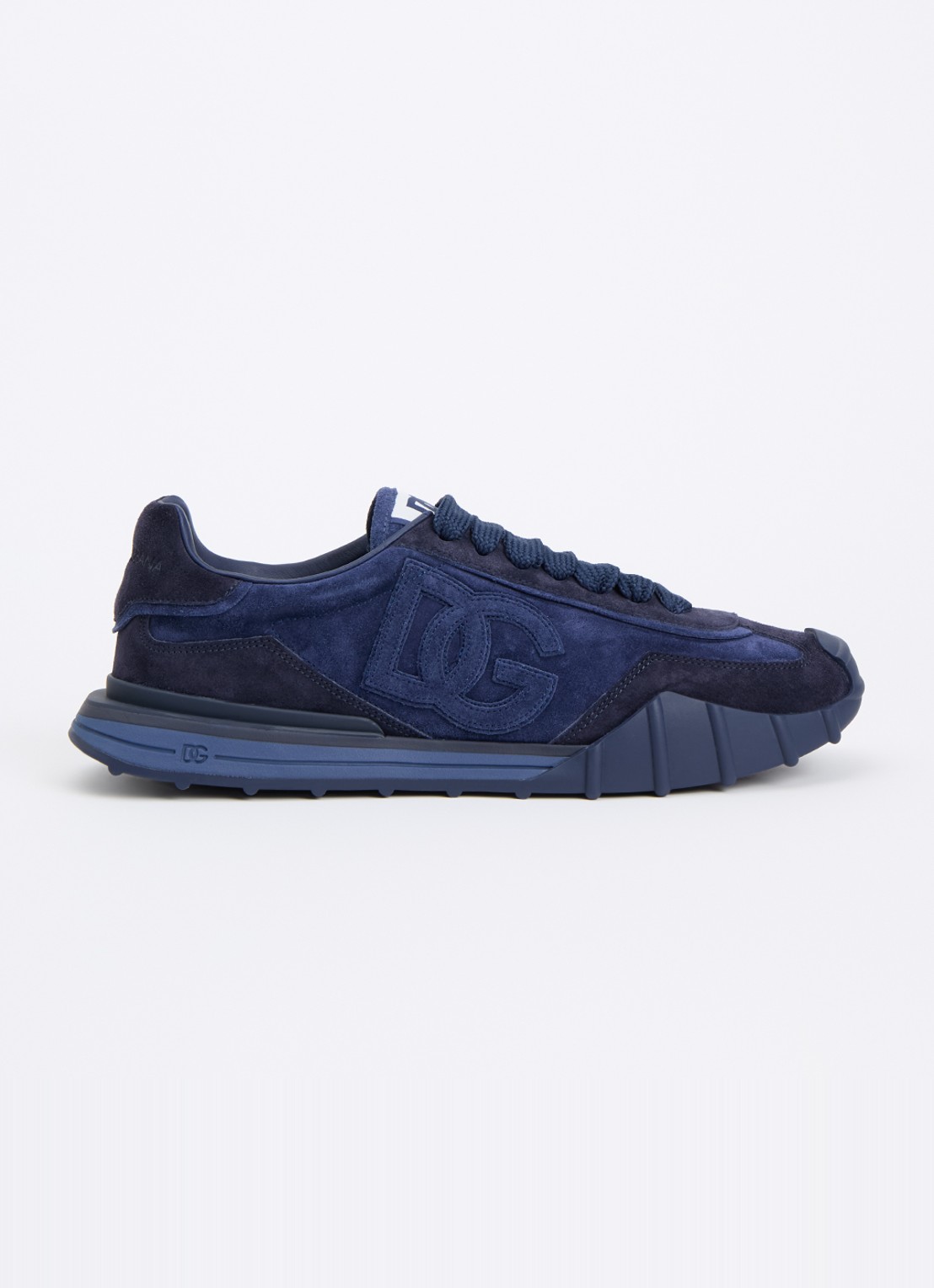 Dolce & Gabbana Athletic sneakers van kalfssuède - voorkant 2 donkerblauw