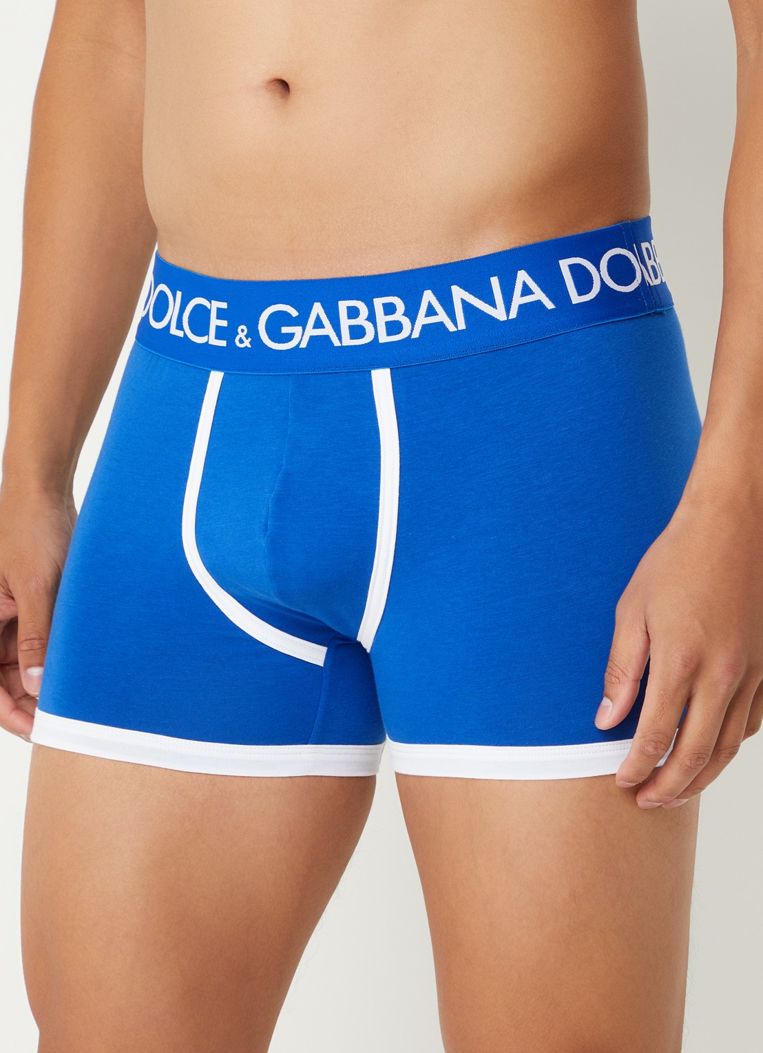 Dolce & Gabbana Boxershort met logoband - detail 4 kobaltblauw