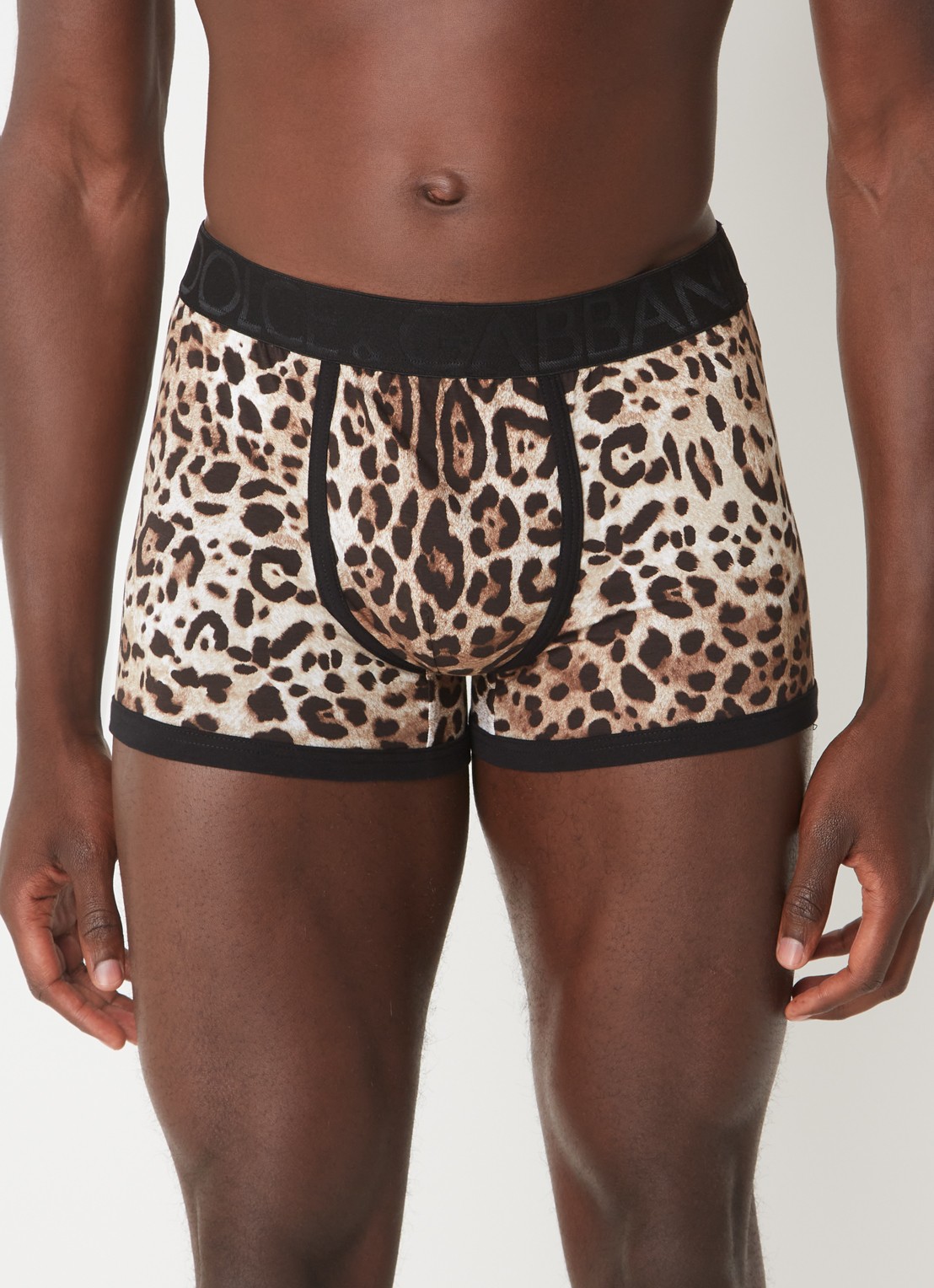 Dolce & Gabbana Boxershort met panterprint en logoband - detail 4 lichtbruin