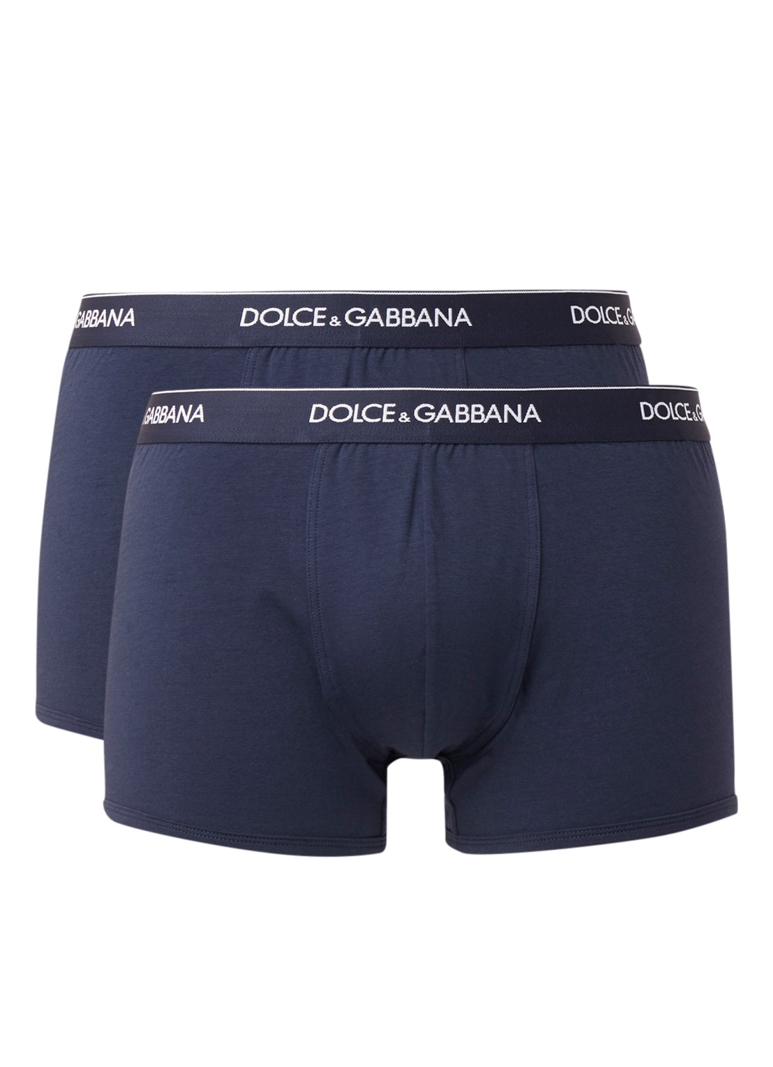Dolce & Gabbana Boxershorts met logoband in 2-pack - voorkant donkerblauw